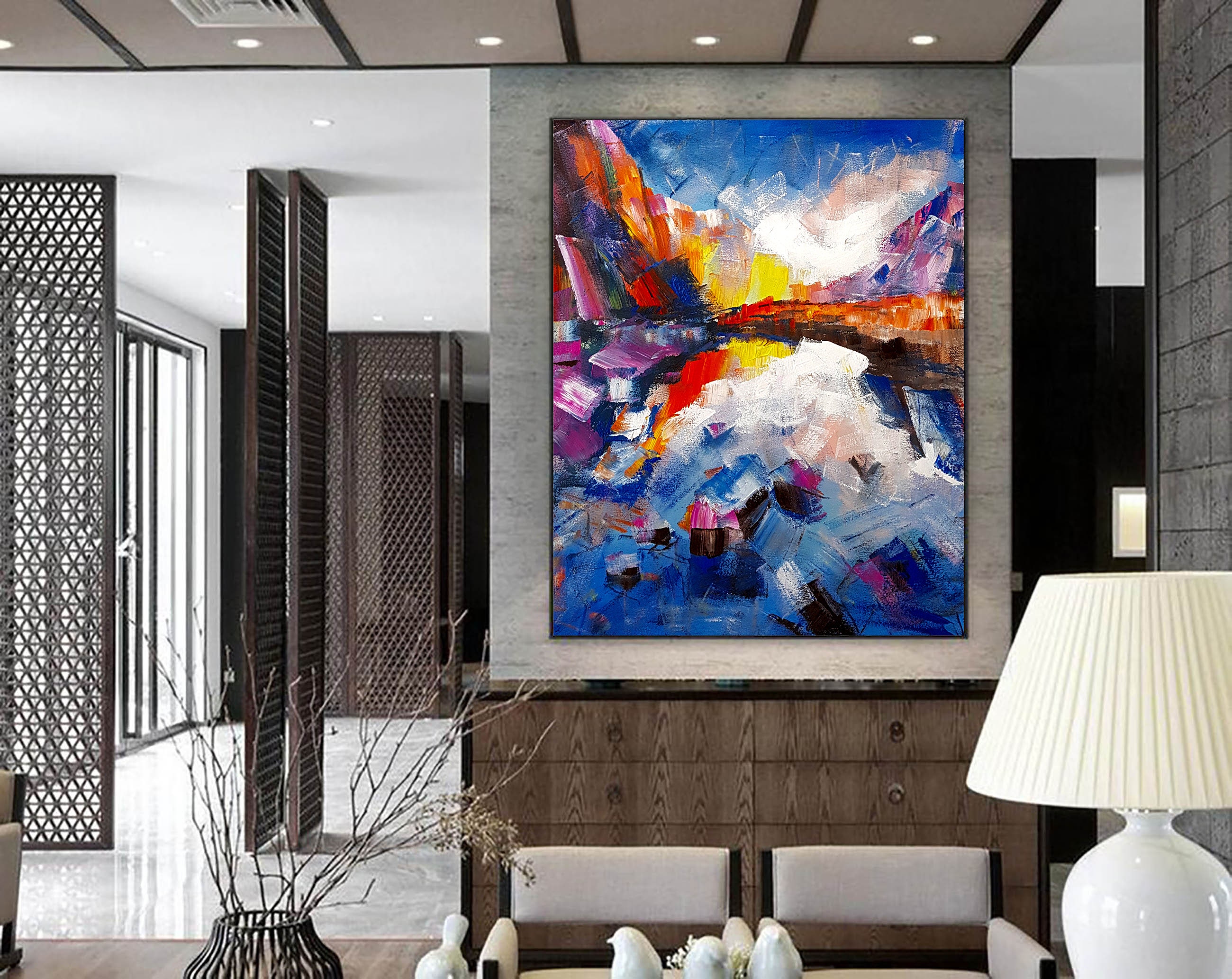 Large Abstract Painting On Canvas,Large Painting On Canvas,Painting Home  Decor,Canvas Large,Livingroom Decor