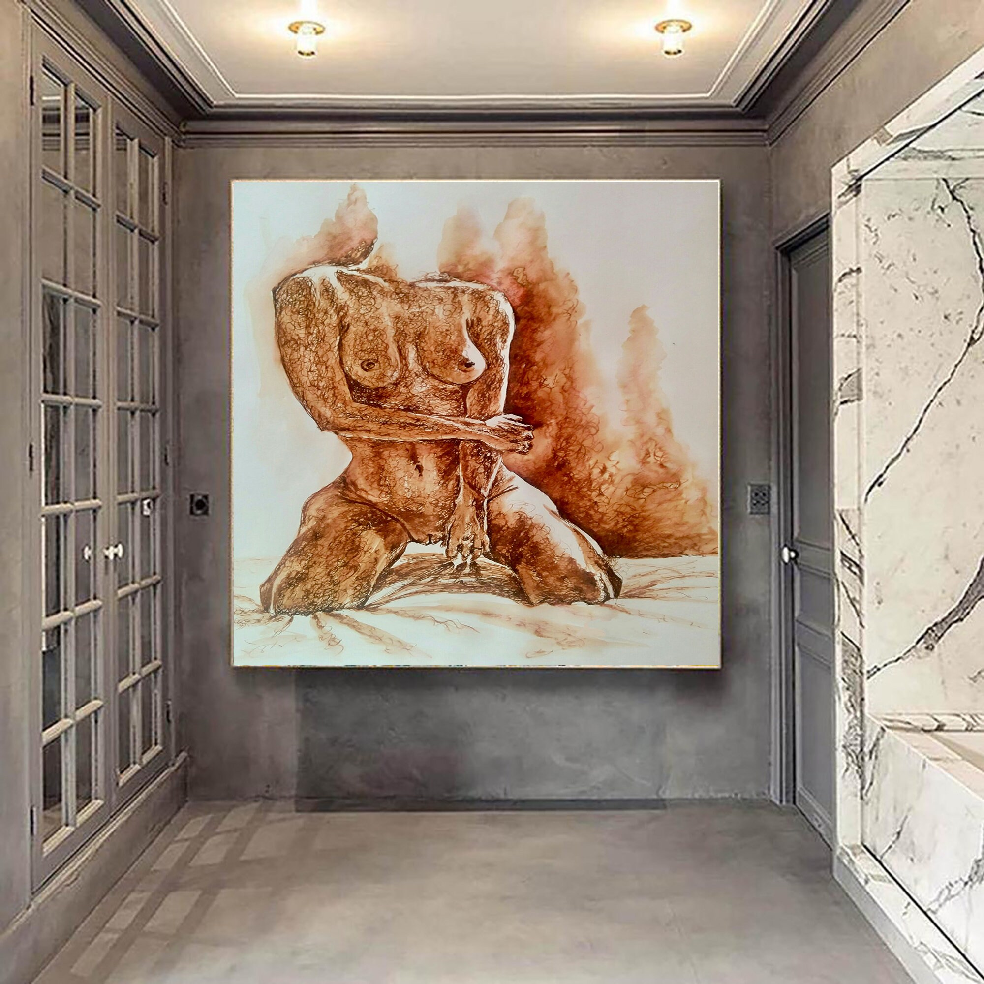 Sexy Art, Naked Woman Wall Decor, Nude Canvas Gift, Sexy Woman Painting, Wall Art Canvas, Canvas