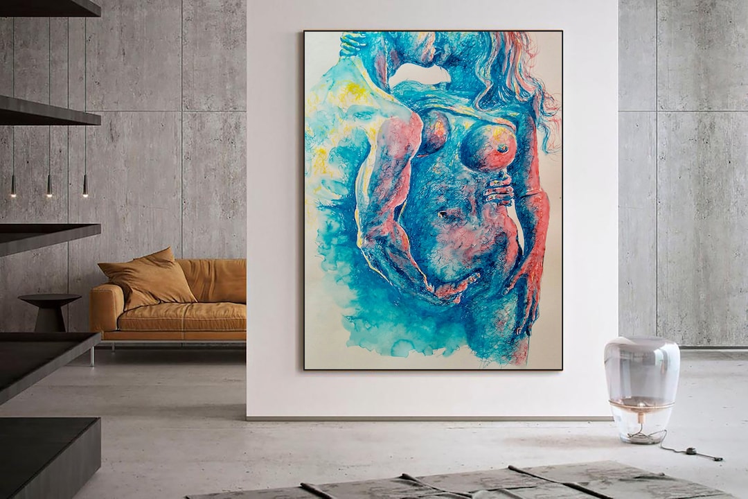 Sexy Art, Naked Woman Wall Decor, Nude Canvas Gift, Sexy Woman Painting, Wall Art Canvas, Canvas