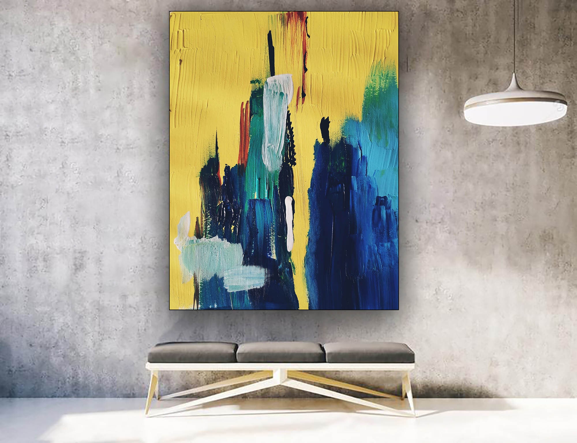 Original Abstract Painting Canvas Wall Art Bedroom Decor Etsy UK