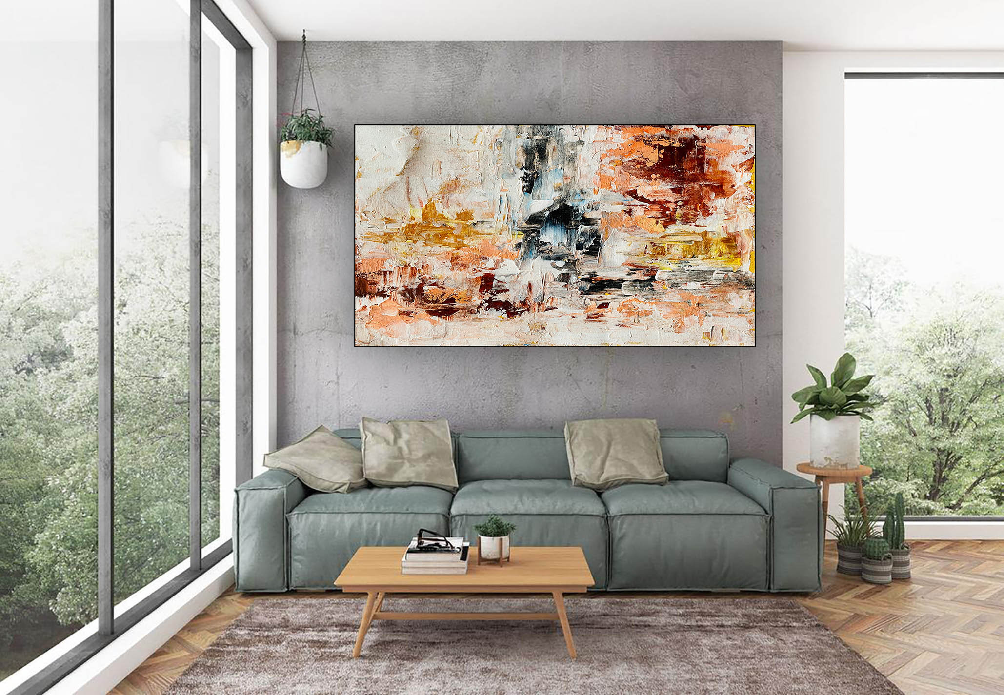 Large Office Wall Art Original Paintings on Canvas Canvas - Etsy UK