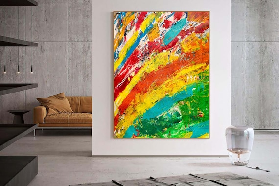 Abstract Art-original Painting,industrial Decor,dine Room Wall Art