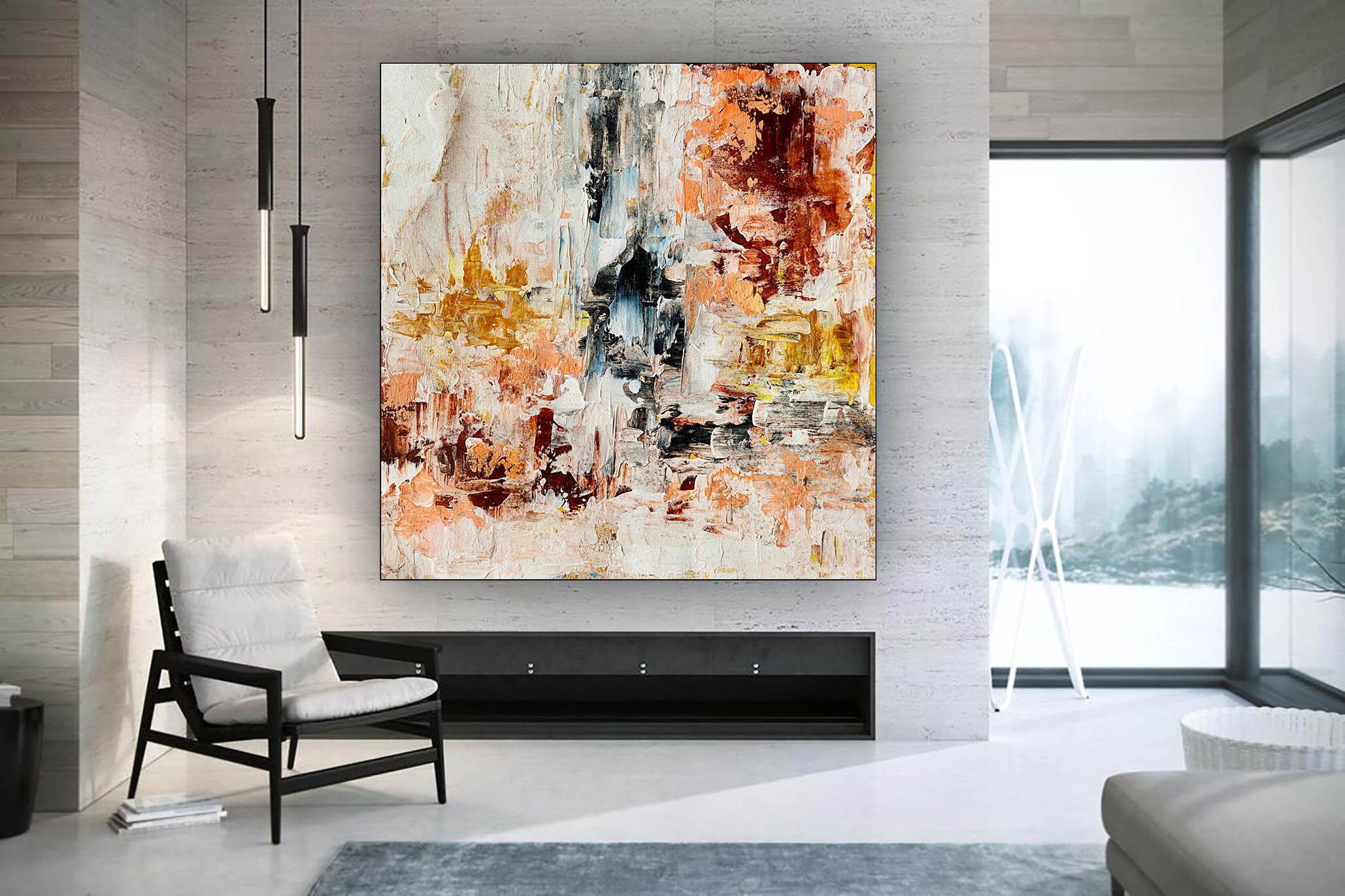 Large Office Wall Art Original Paintings on Canvas Canvas Etsy UK