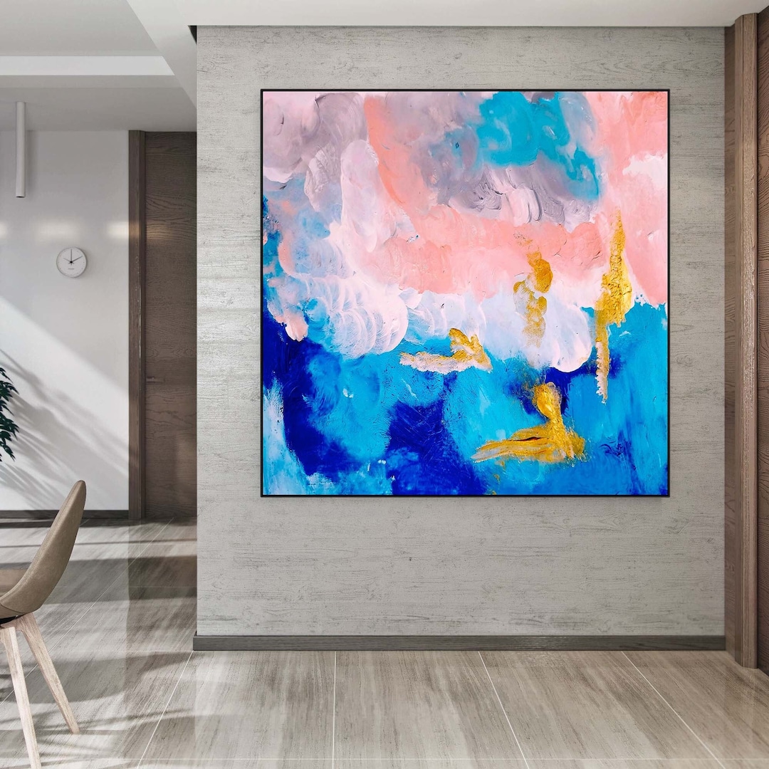 Large Abstract Oil Painting Original Gold Abstract Painting on Canvas