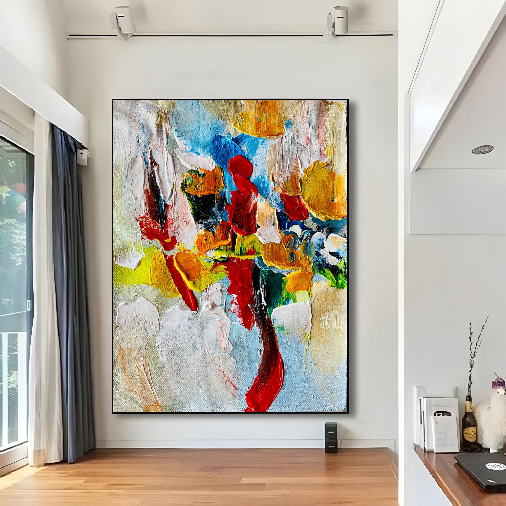 Large Office Wall Art Modern Abstract Art - Abstract Painting On Canvas,  Oversized Paintings on Canvas, Large Abstract Canvas Art-AH0001 Painting by  Kal Soom