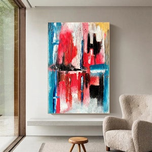 Moderne muurkunst Wall Art Decor - originele abstracte kunst, origineel acrylschilderij op canvas, extra grote muurkunst, grote abstracte kunst, origineel acrylschilderij op canvas-SN0012
