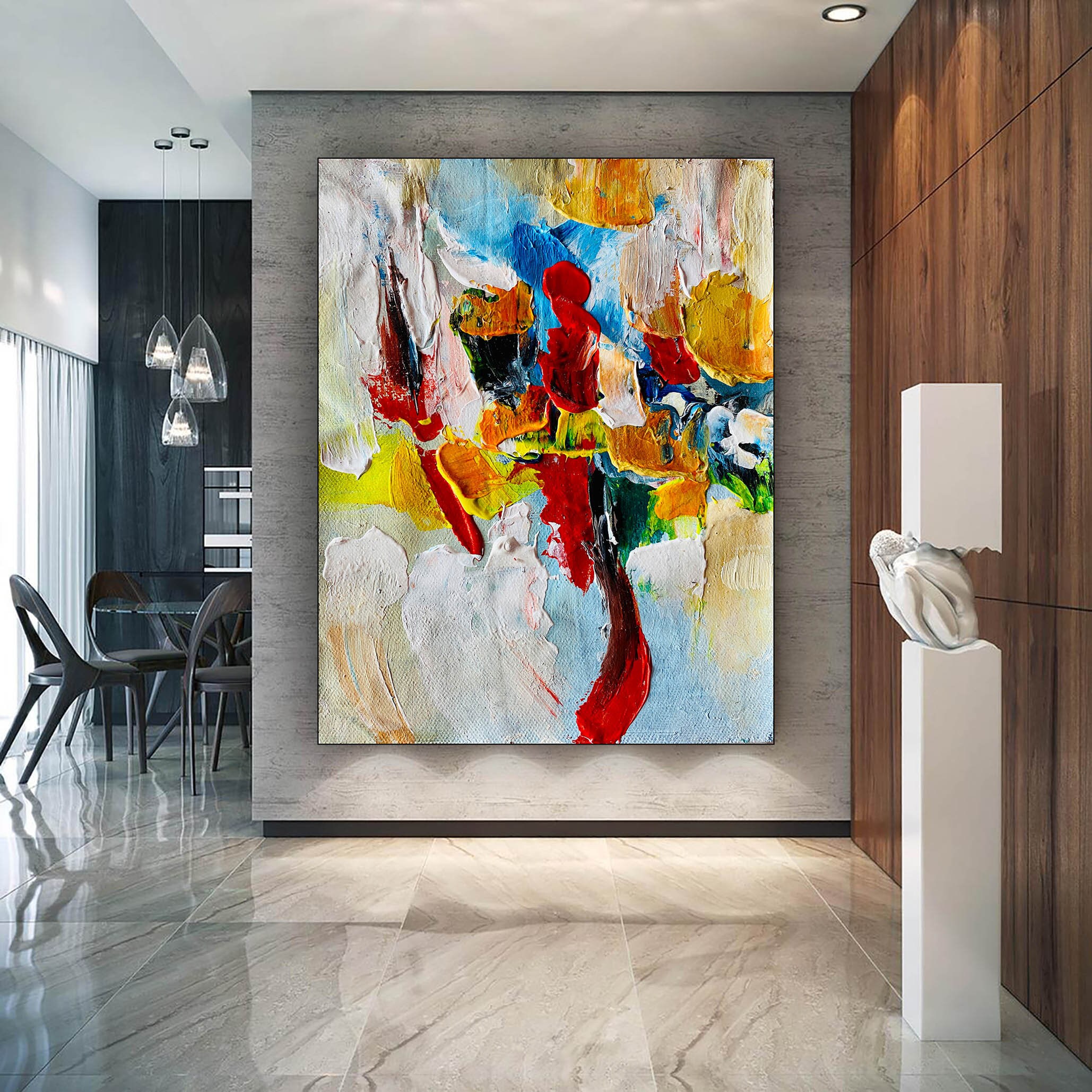 Large Office Wall Art Modern Abstract Art Abstract Painting Etsy