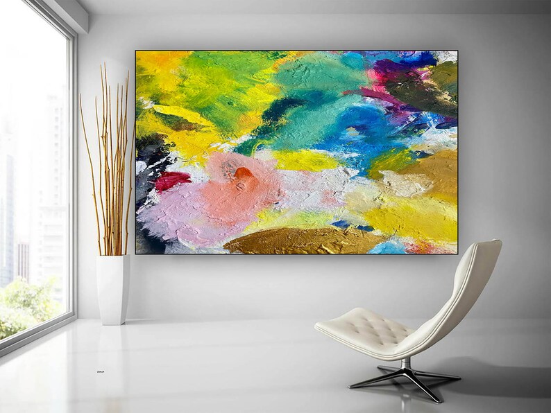 Abstract Acrylic Painting Huge Wall Art Modern Art Deco Oil Etsy UK