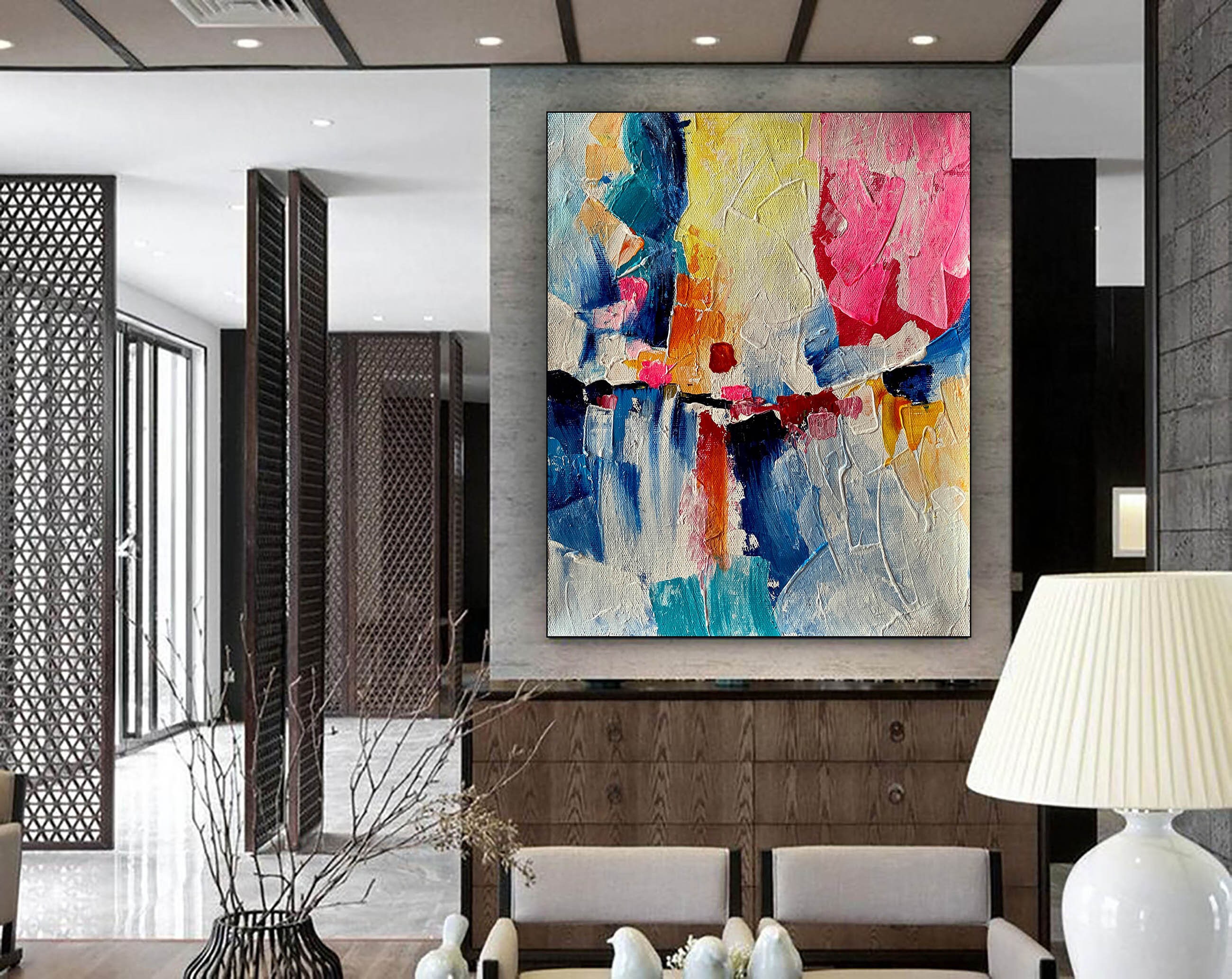 Large Modern Wall Art Painting Large Abstract Painting on Etsy UK