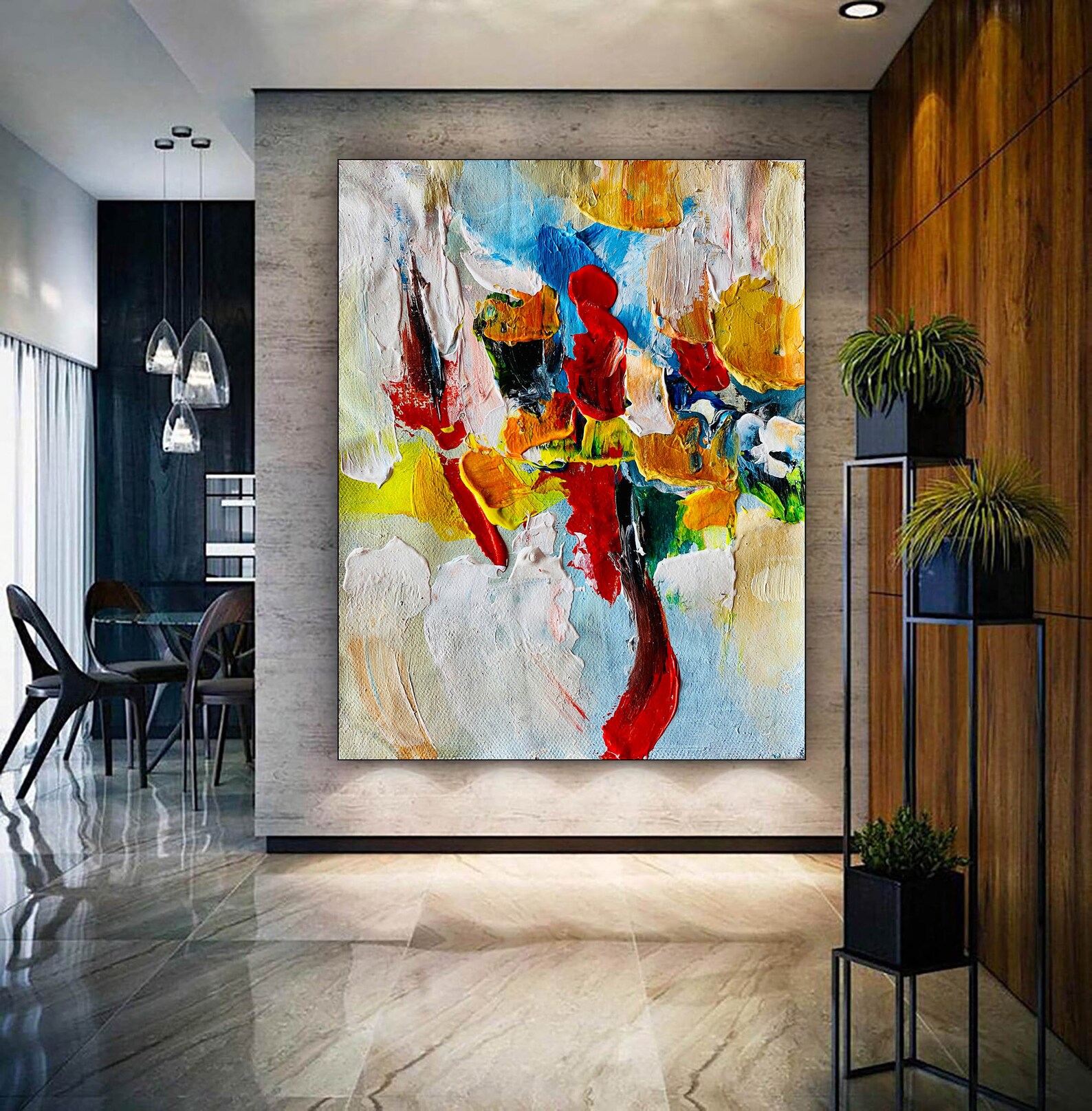 Large Office Wall Art Modern Abstract Art Abstract Painting Etsy