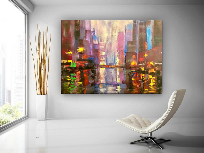 Original Abstract Painting Canvas Wall Art Bedroom Decor Etsy UK