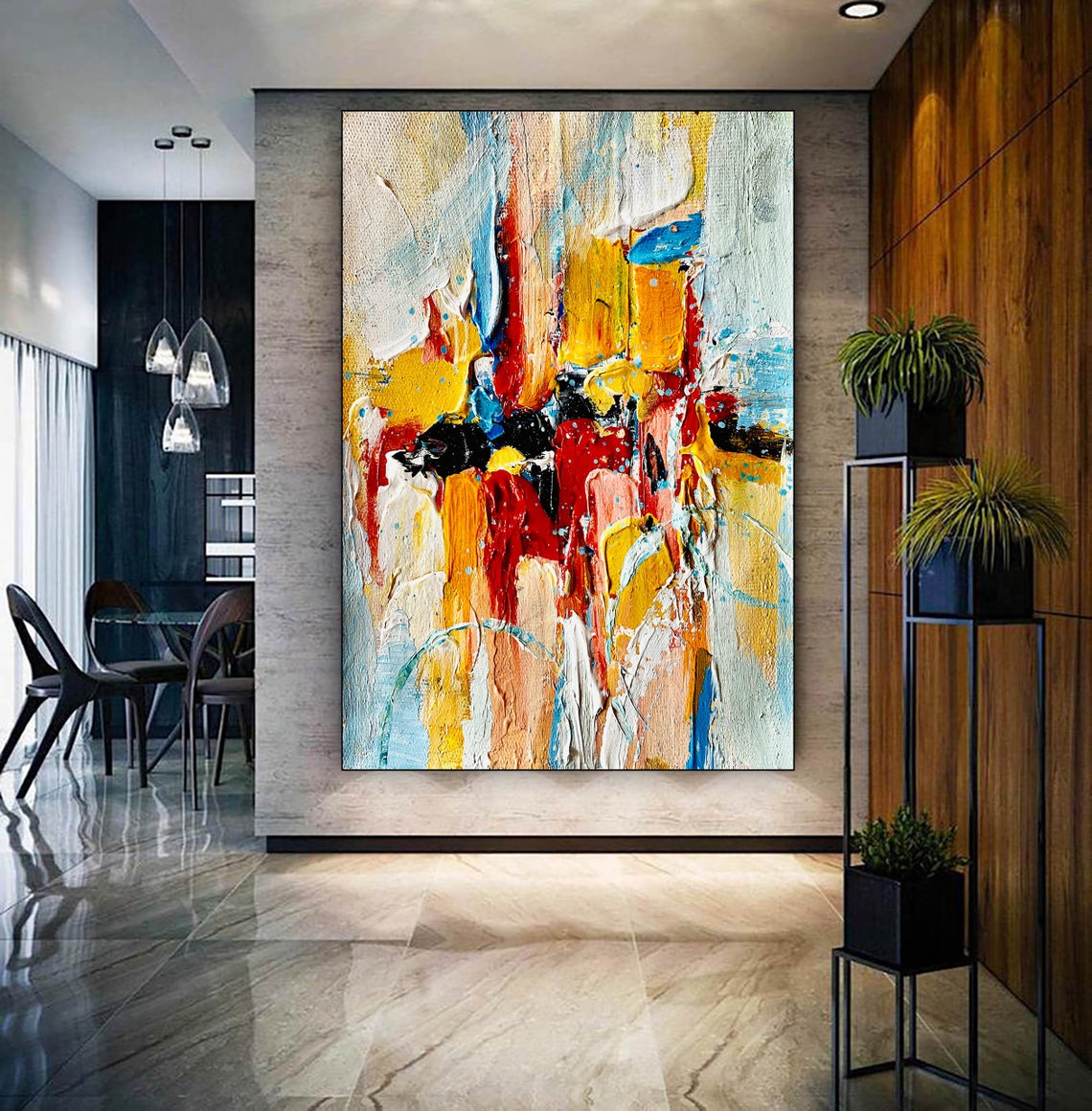 Extra Large Abstract Art-original Painting Living Room Wall | Etsy UK