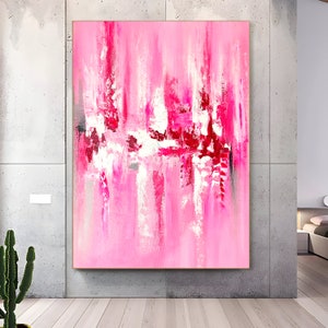 Pink Abstract Painting, Abstract Canvas Painting, Extra Large Painting, Xl Painting, Pink Large Wall Art, Wall Decor, Canvas Large wall art