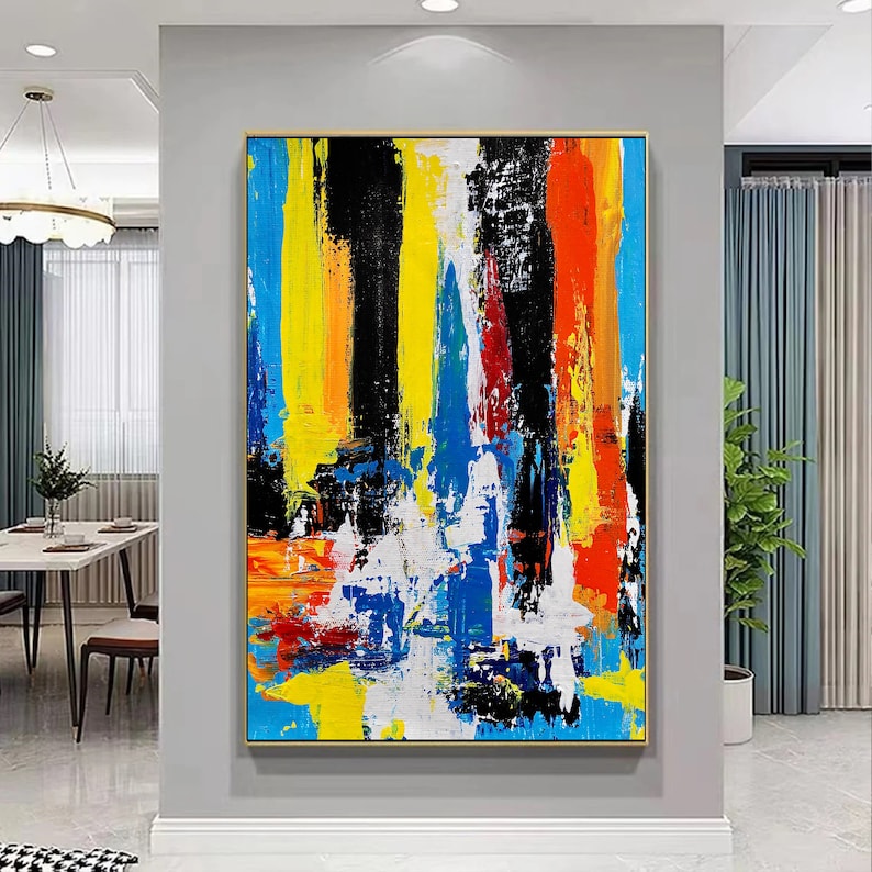 Large Canvas Wall Art, Abstract Painting Original on Canvas, Textured