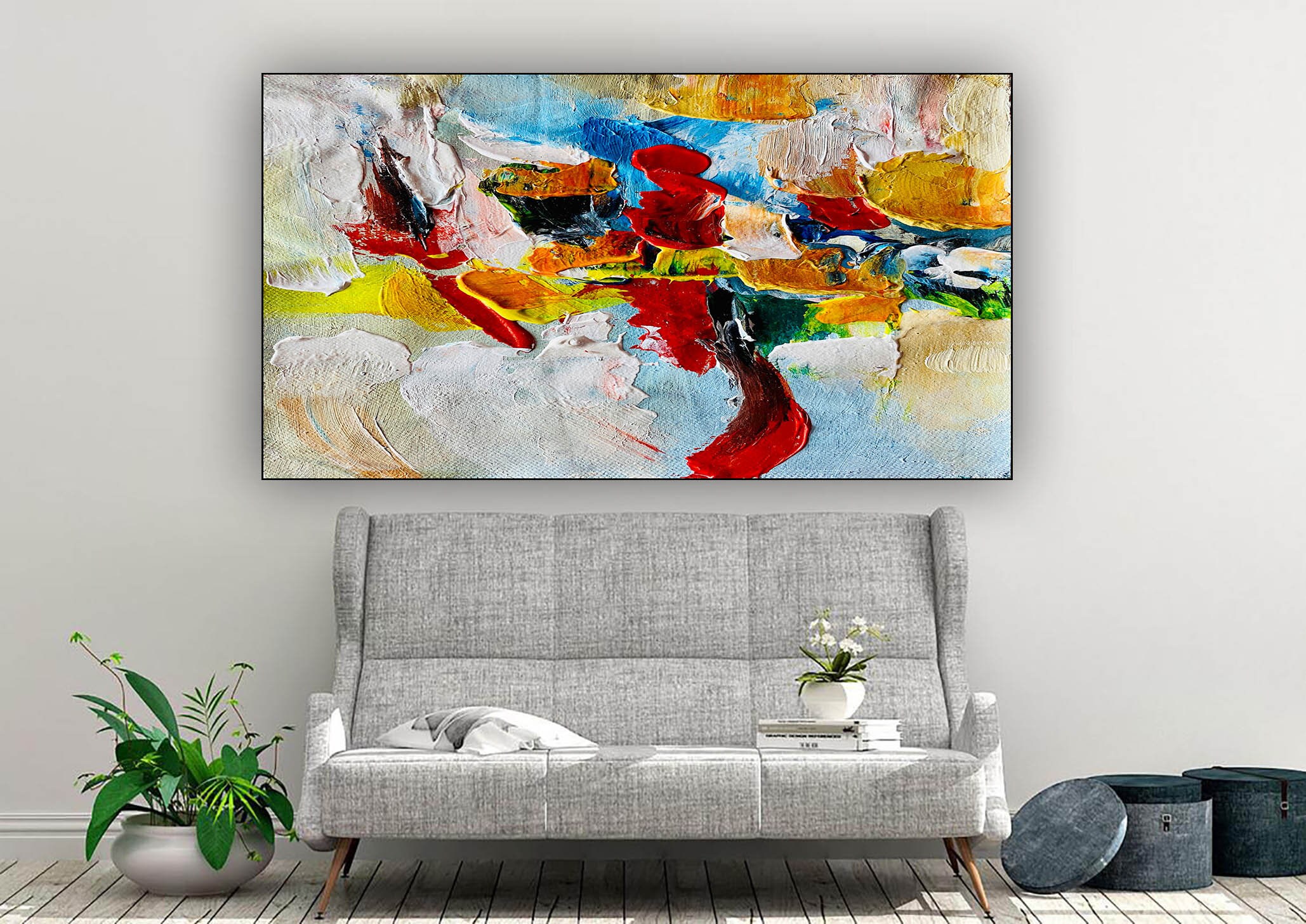 Large Office Wall Art Modern Abstract Art Abstract Painting Etsy