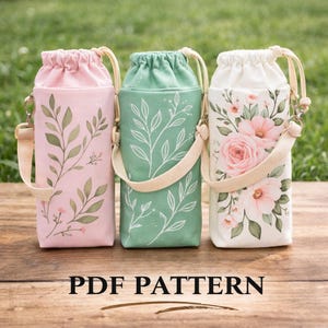 Easy Bottle Bag Tutorial PDF, Step-by-Step Sewing Guide for Handmade Wine or Water Bottle Bags, Perfect DIY Gift for Crafters