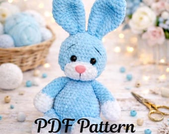 PATTERN Bunnies Crochet Amigurumi Rabbit Pattern and Tutorial, Easy DIY Craft for Handmade Gifts
