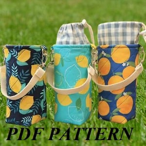 Easy Bottle Bag Tutorial PDF, Step-by-Step Sewing Guide for Handmade Wine or Water Bottle Bags, Perfect DIY Gift for Crafters