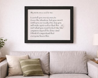 Framed Horizontal Poster Custom Home Wall Art, Personalized Birthday Gift for Mom, Unique Wall Decor