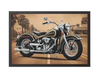 Framed Motors Posters, Vintage Car Wall Art, Automotive Home Décor, Perfect Gift for Car Lovers