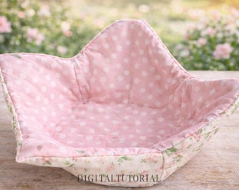 Soup Bowl Pattern, detailed sewing template for homemade bowls, perfect for kitchen décor gift