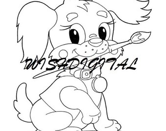 Coloring pages, dog art,