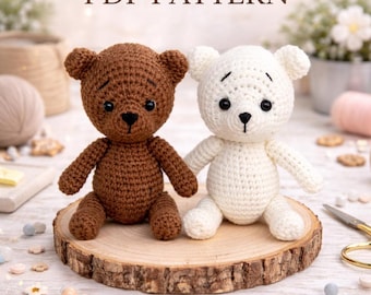 Crochet Bear Pattern, Easy Amigurumi Teddy Bear Tutorial for DIY Toy Making, Perfect Handmade Gift for Crafters