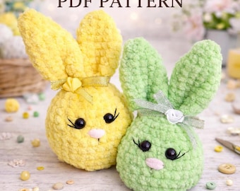 Easter Bunnies Crochet Pattern, Adorable DIY Amigurumi Toy, Perfect Spring Decoration, Handmade Easter Gift Idea
