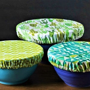 Fabric Bowl Covers Tutorial, Easy DIY Sewing Pattern, Reusable Kitchen Covers for Eco-Friendly Living Gift