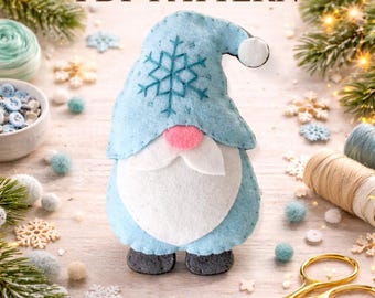 Felt Winter Gnome Craft PDF, DIY Holiday Decor Pattern, Perfect for Christmas Gifts or Seasonal Decorations