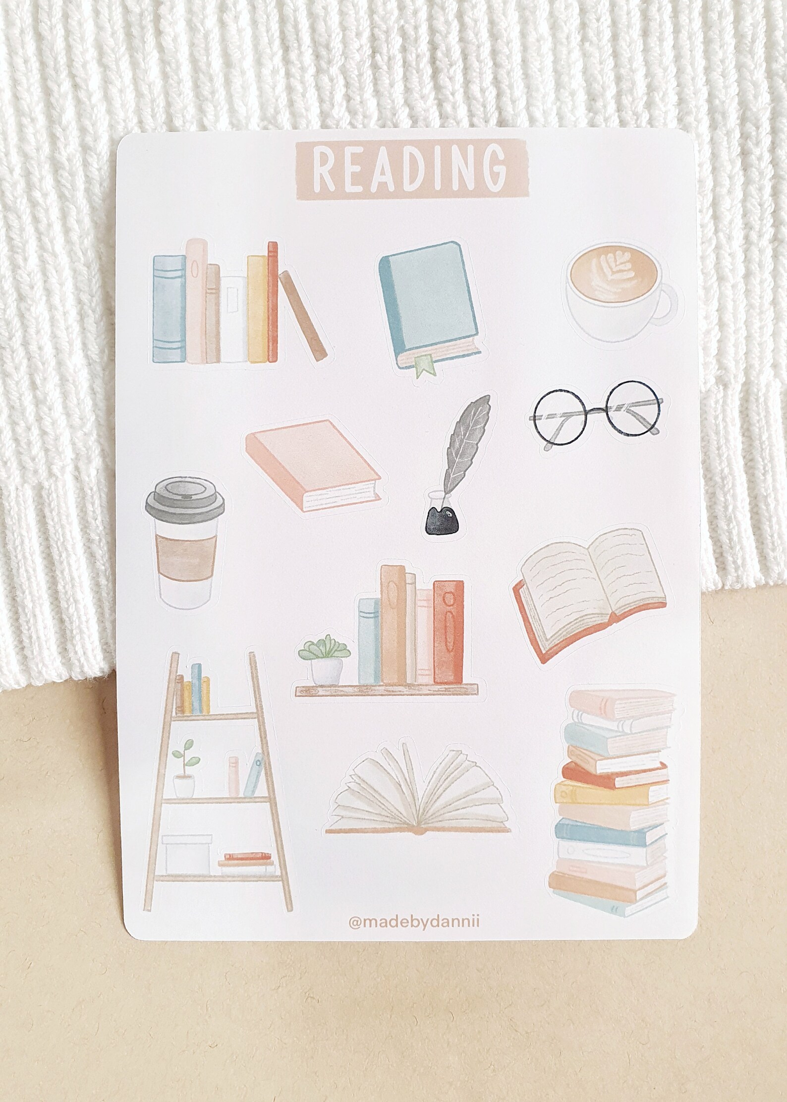 Sticker Sheet Reading / Scrapbook Stickers, Bookish Stickers, Planner