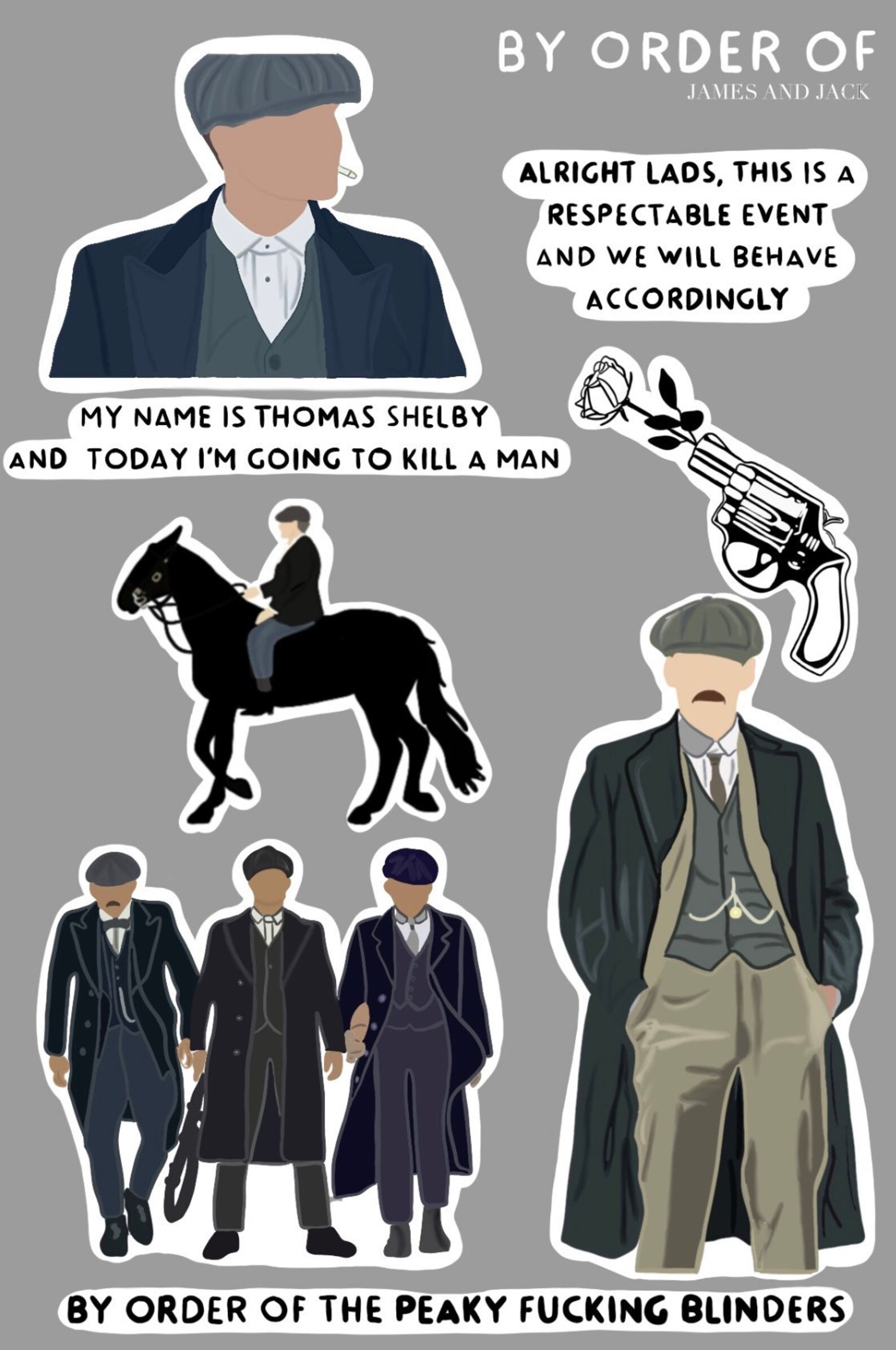 By Order Of Peaky Blinders Sticker Sheet Thomas Shelby Etsy