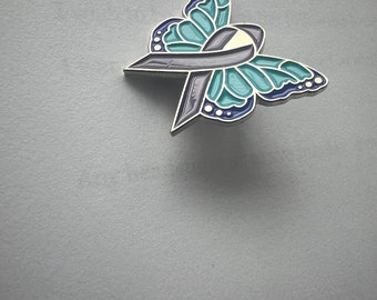 Suicide pin, Suicide  Awareness, Suicide  Jewelry, Purple Butterfly,  Purple Ribbon,  Lapel Hat Pin
