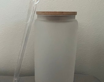 16oz  Frosted Sublimation Glass Tumbler- Ready to Ship
