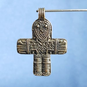 Bronze crucifixion cross found at Birka Pendant, Birka Cross Necklace, Christianity in the Viking Age Jewelry, Bronze Replica Vikings Amulet