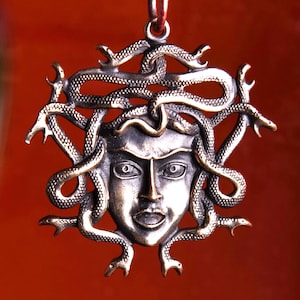 Medusa Pendant Bronze – Gorgon Head Necklace Ancient Greek Amulet Jewelry