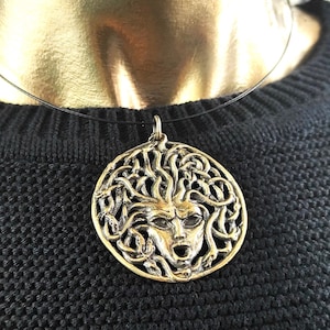 Medusa Gorgon Snake Hair  Pendant, Ancient Medusa Head Amulet, Odyssey Legend Gorgon Medusa Jewelry, Ancient Greek Gorgoneion