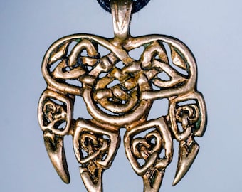 Veles Bear Paw Pendants – Bronze Slavic Pagan Amulet of Strength & Wealth