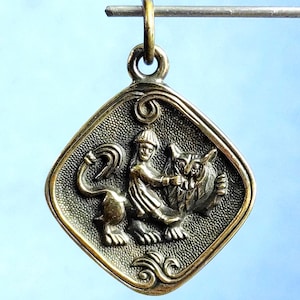 Samson and Lion Pendant, Medieval Lion Replica Jewelry, Bible Hero Replica Amulet, Superpower Samson and Lion Necklace, Ukraine Jewelry