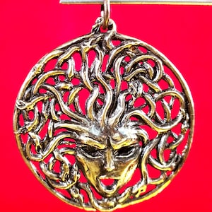 Medusa Gorgon Snake Hair Pendant, Medusa Head Amulet, DnD Legend Jewelry, Ancient Greek Gorgoneion