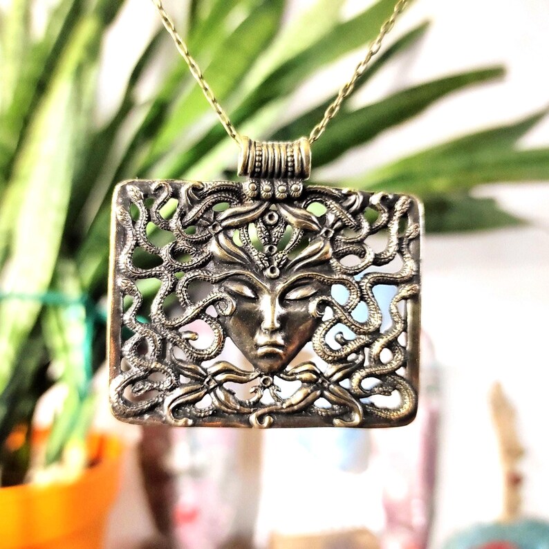 Bronze gorgoneion pendant ancient greek necklace jewelry by AmericanGods88