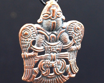 Mayan God Huracán Pendant – Bronze Heart of Sky Amulet, Ancient Maya Storm Deity Necklace