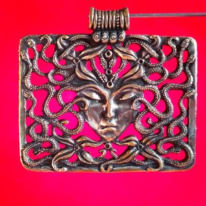 Bronze medusa gorgoneion pendant greek mythology jewelry talisman by AmericanGods88