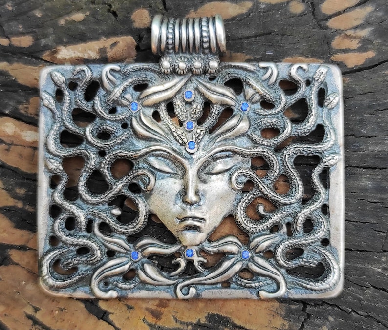 gorgoneion necklace pendant greek mythology jewelry talisman by AmericanGods88