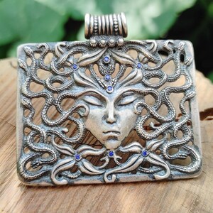 Silver 925 gorgon medusa head pendant gorgoneion style necklace jewelry by AmericanGods88