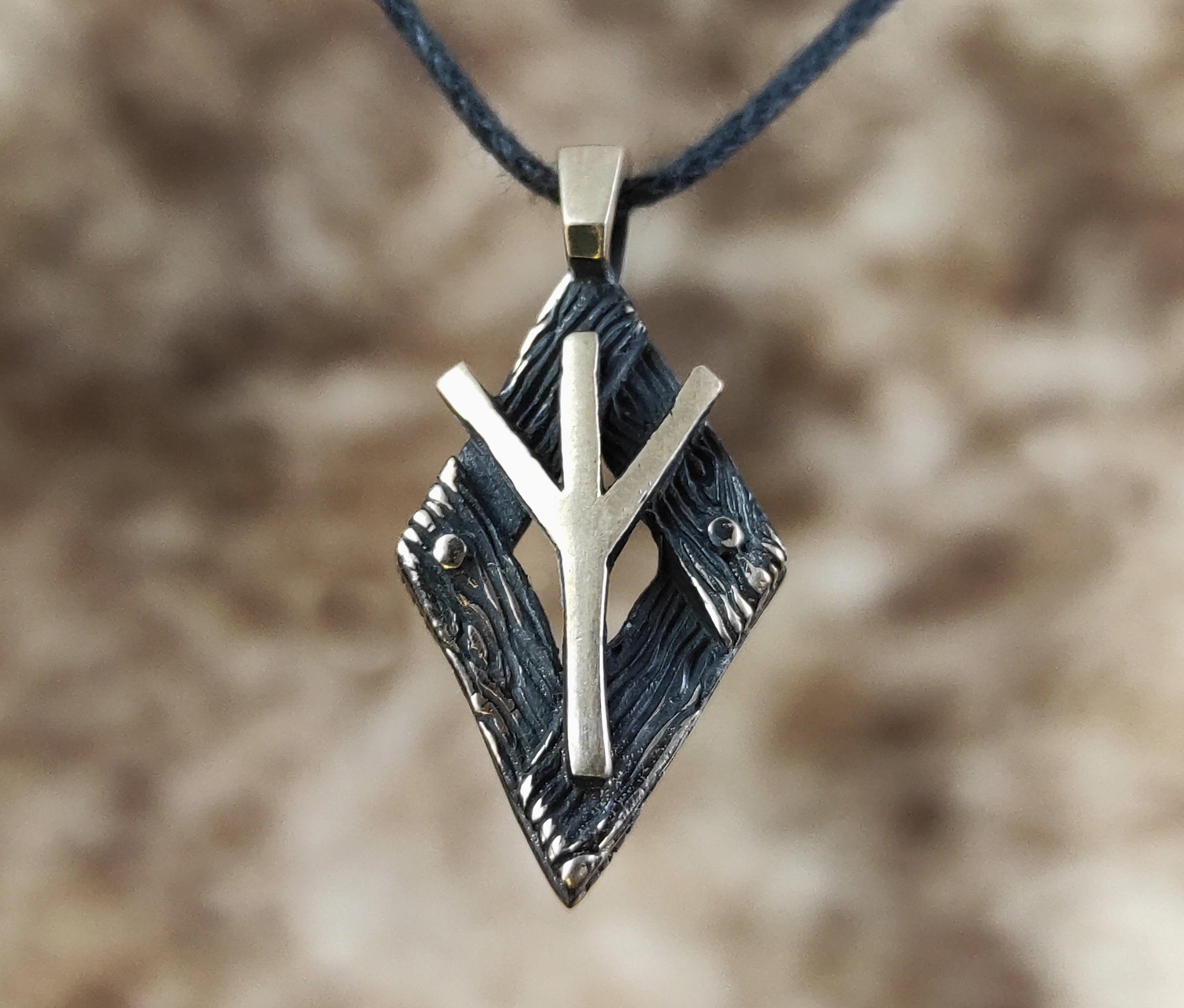Algiz Rune Anhänger altnordische Elhaz Rune Schutz Etsy.de