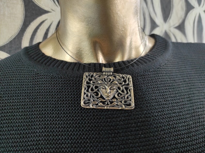 Ancient greek gorgoneion pendant bronze medusa necklace jewelry by AmericanGods88