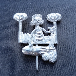 Pilgrim Badge, Medieval mermaid badge, pewter replica museum brooch, pilgrim SCA accessories for 14th century clothing reenactment