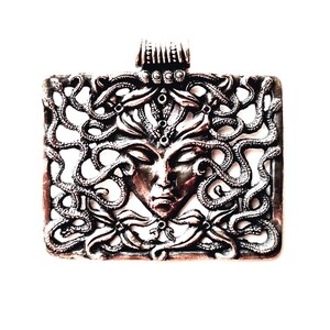 Medusa gorgoneion pendant bronze ancient greek mythology necklace jewelry by AmericanGods88
