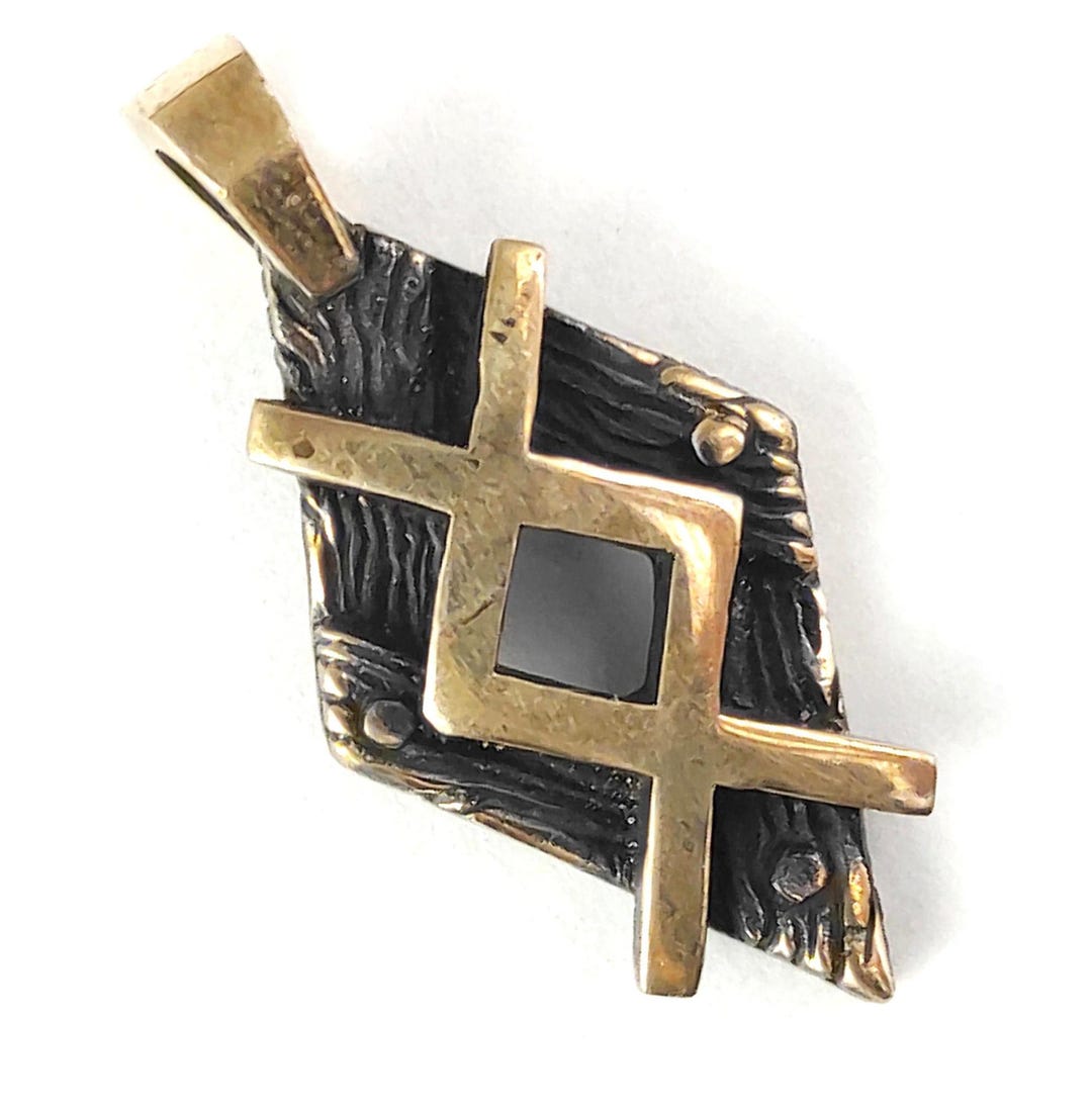 Ing Freyr Rune Elder Futhark Ingwaz Pendant – Silver Ing Necklace, Bronze Norse Rune ...